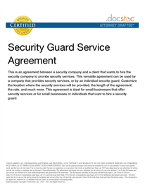 Security Guard Service Agreement