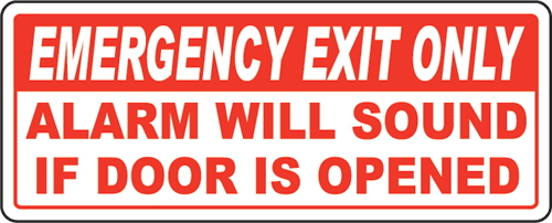 Emergency Exit Alarm Sign by SafetySign.com - G1885