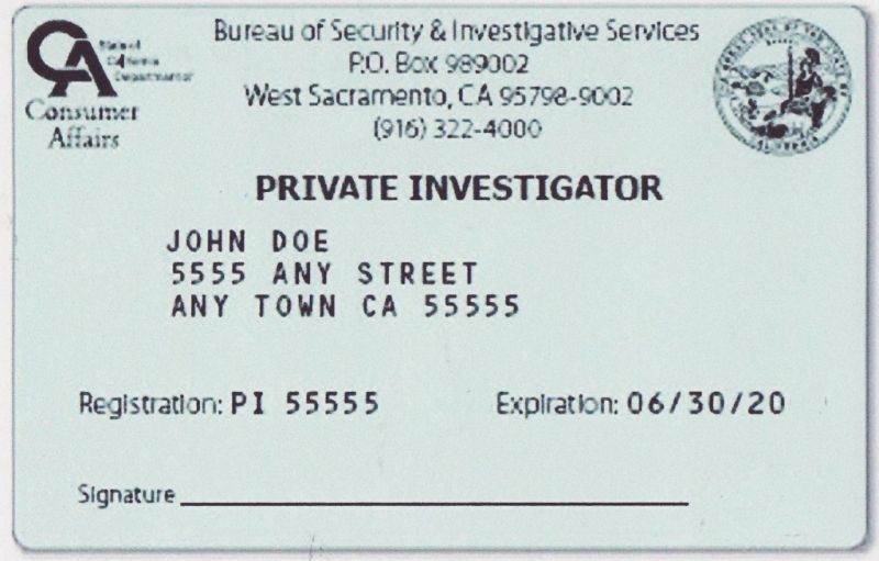 California Private Investigator PI License Test
