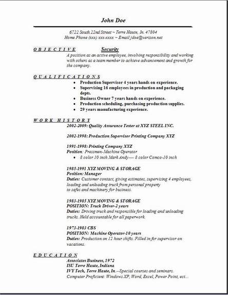 Security Resume, Job Resume:examples,samples Free edit with word
