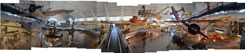 Steven F. Udvar-Hazy Center: Photomontage of Overview of the south hangar, including B-29 "Enola Gay" and Concorde
