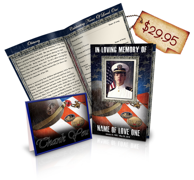 Veteran 01 Basic Order Of Service Obituary Template Package 4
