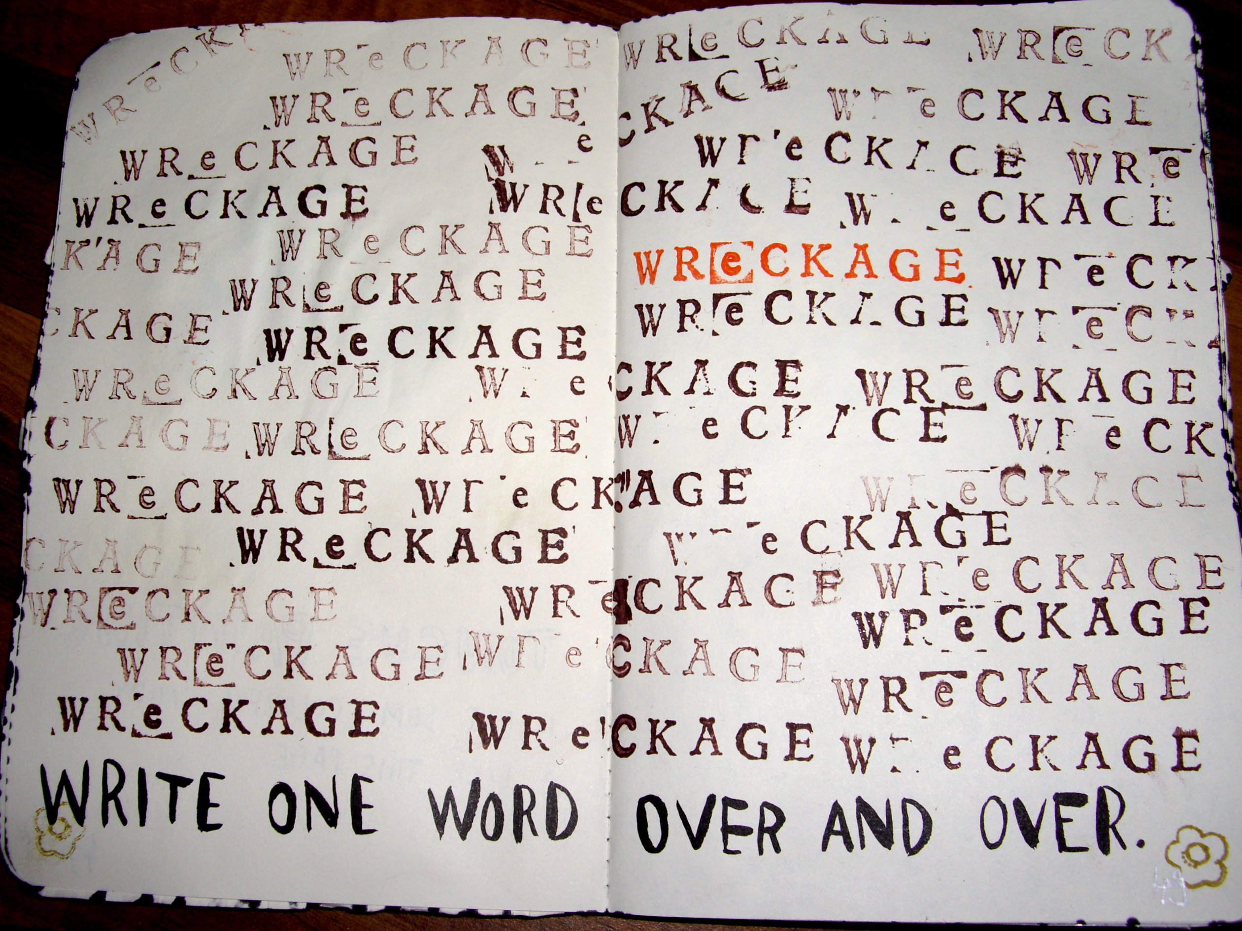 Write one word over and over - pages 48-49 - Result
