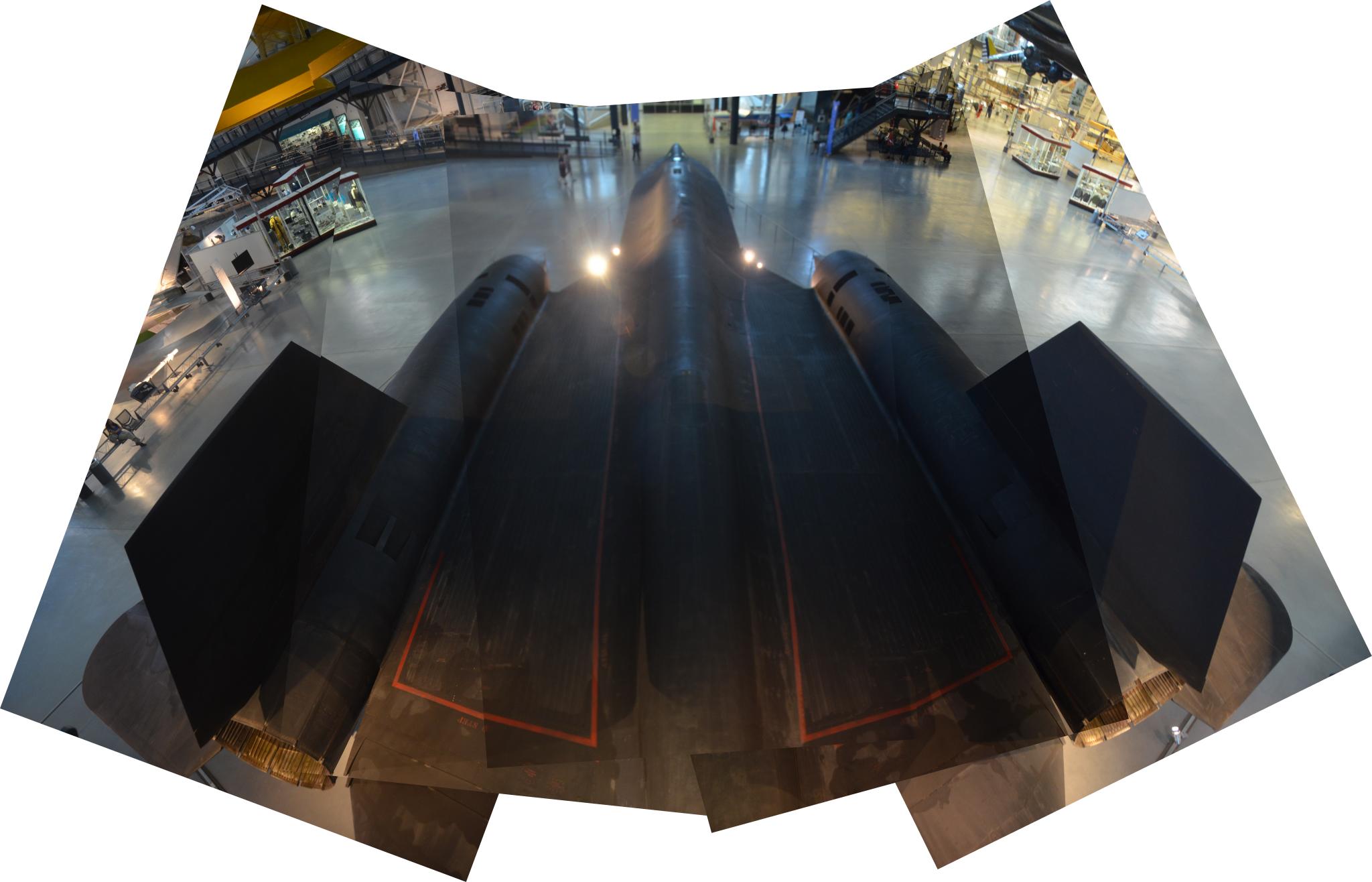 Steven F. Udvar-Hazy Center: Photomontage of SR-71 Blackbird from above