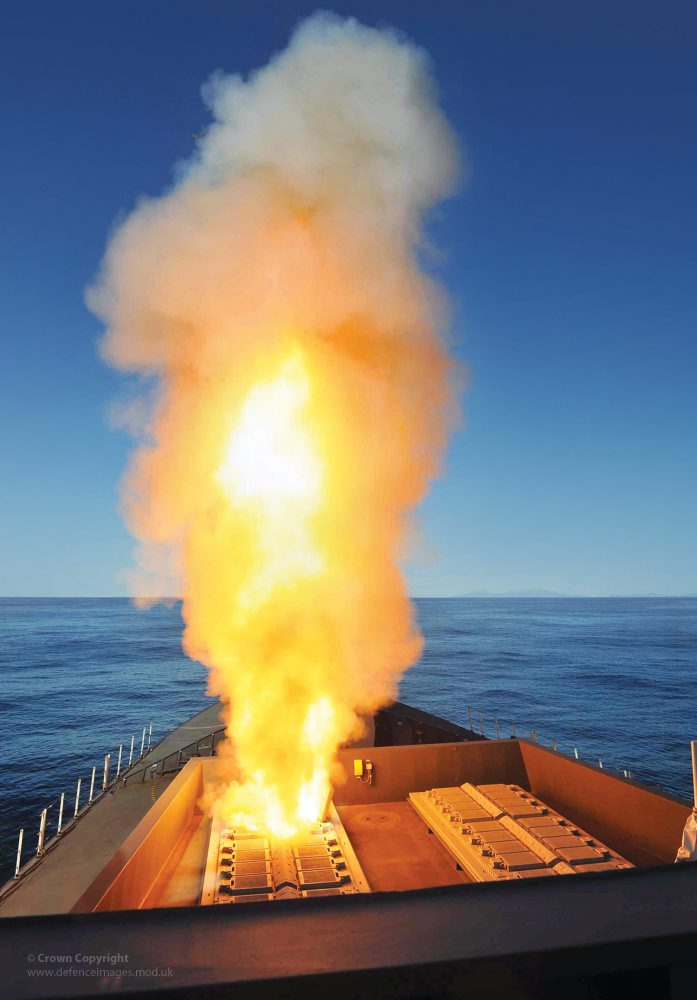 Royal Navy Type 45 Destroyer HMS Diamond Fires Sea Viper Missiles for First Time