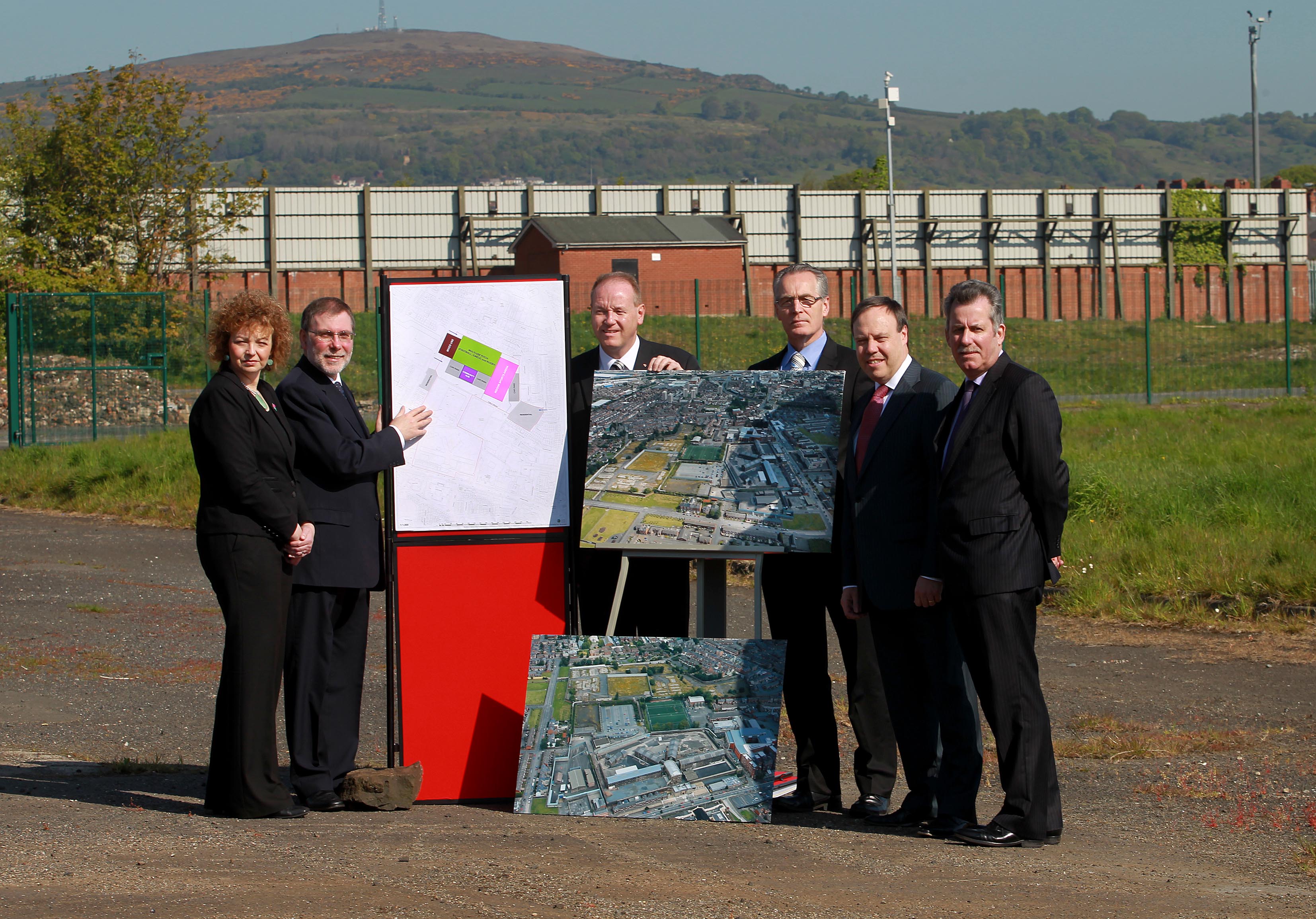 Girdwood transformation plan launched by Minister Carál Ní Chuilín, Minister Nelson McCausland, William Humphrey MLA, Gerry Kelly MLA, Nigel Dodds MP and Alban Maginness MLA.