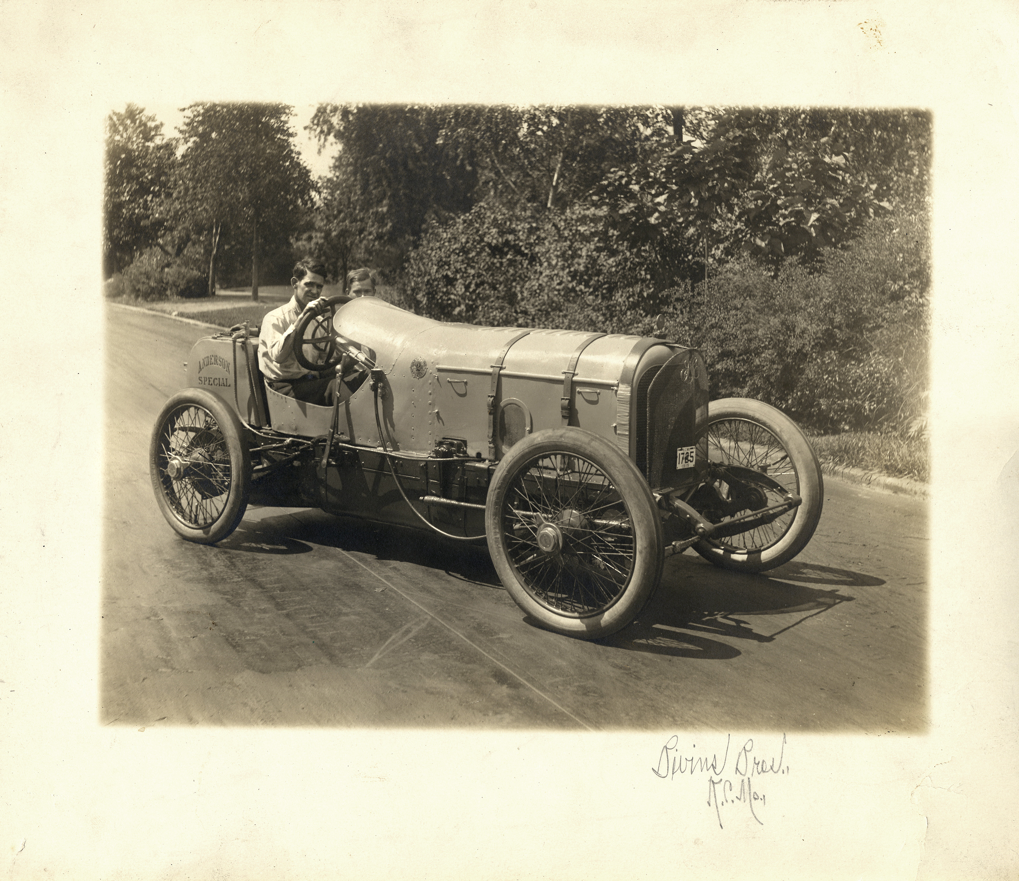 Andy F. Scott and the Anderson Special Race Car, Kansas City, Missouri 1915