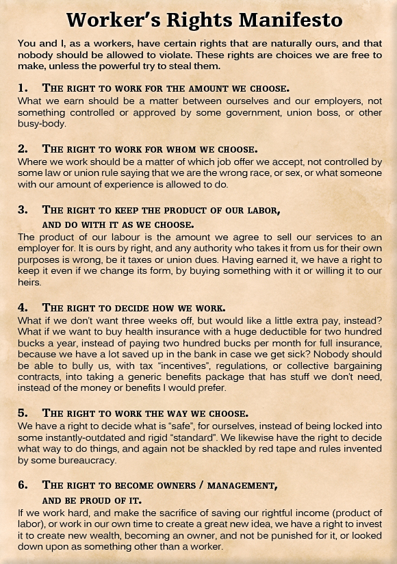 Worker's Rights Manifesto