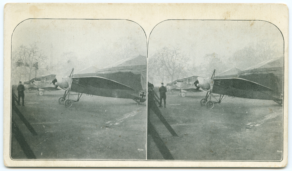 Captured German aeroplanes on display, Whitehall, London