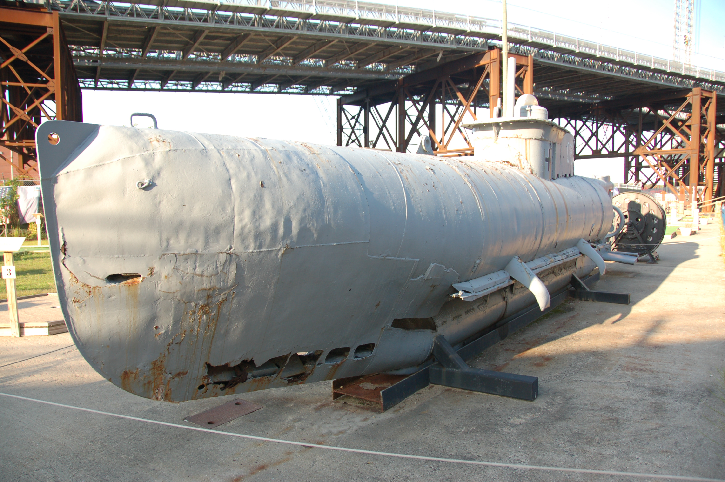 USS Salem park: what appears to be a World War 2 Nazi German miniature submarine