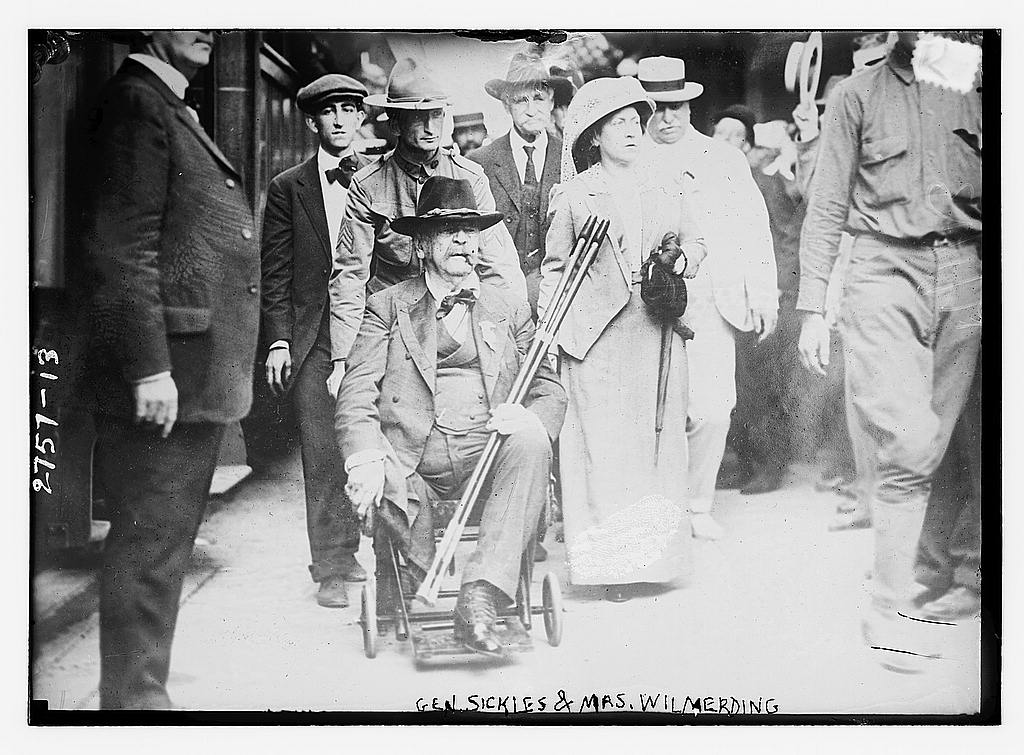 Gen. Sickles & Mrs. Wilmerding [at the 50th reunion for the Battle of Gettysburg] (LOC)