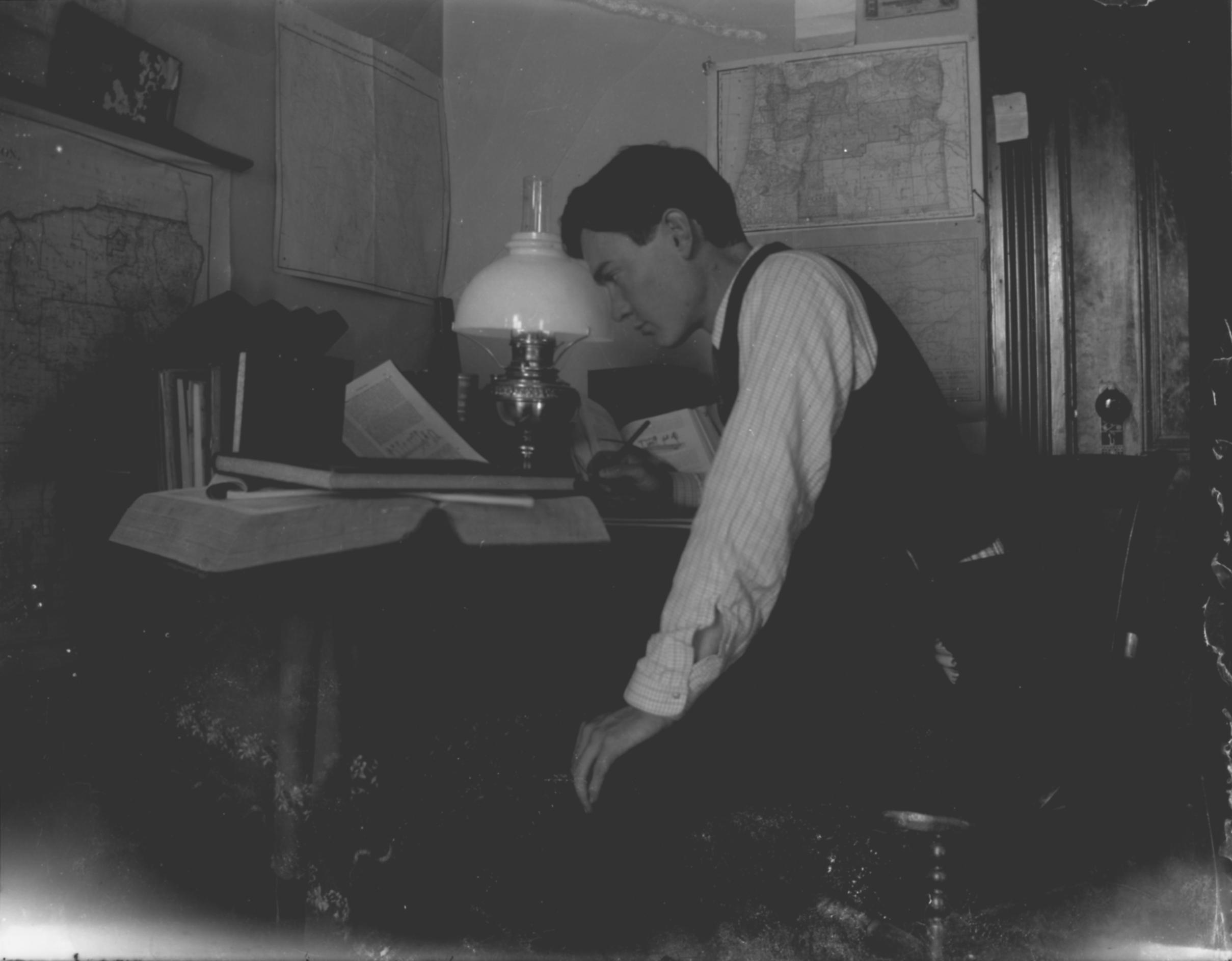 Young man sitting at desk
