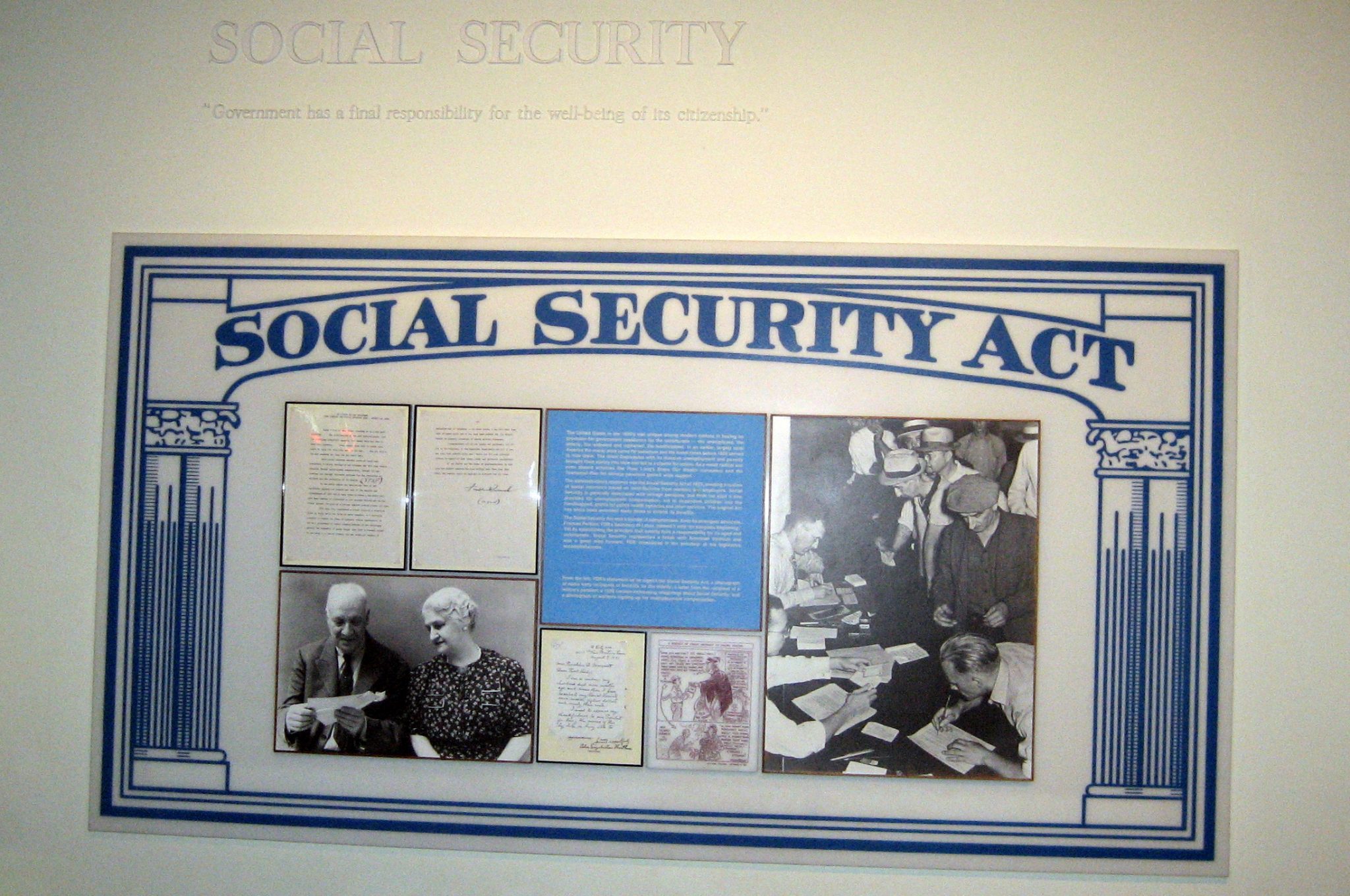 NY - Hyde Park: Franklin D. Roosevelt Presidential Library - Social Security Act